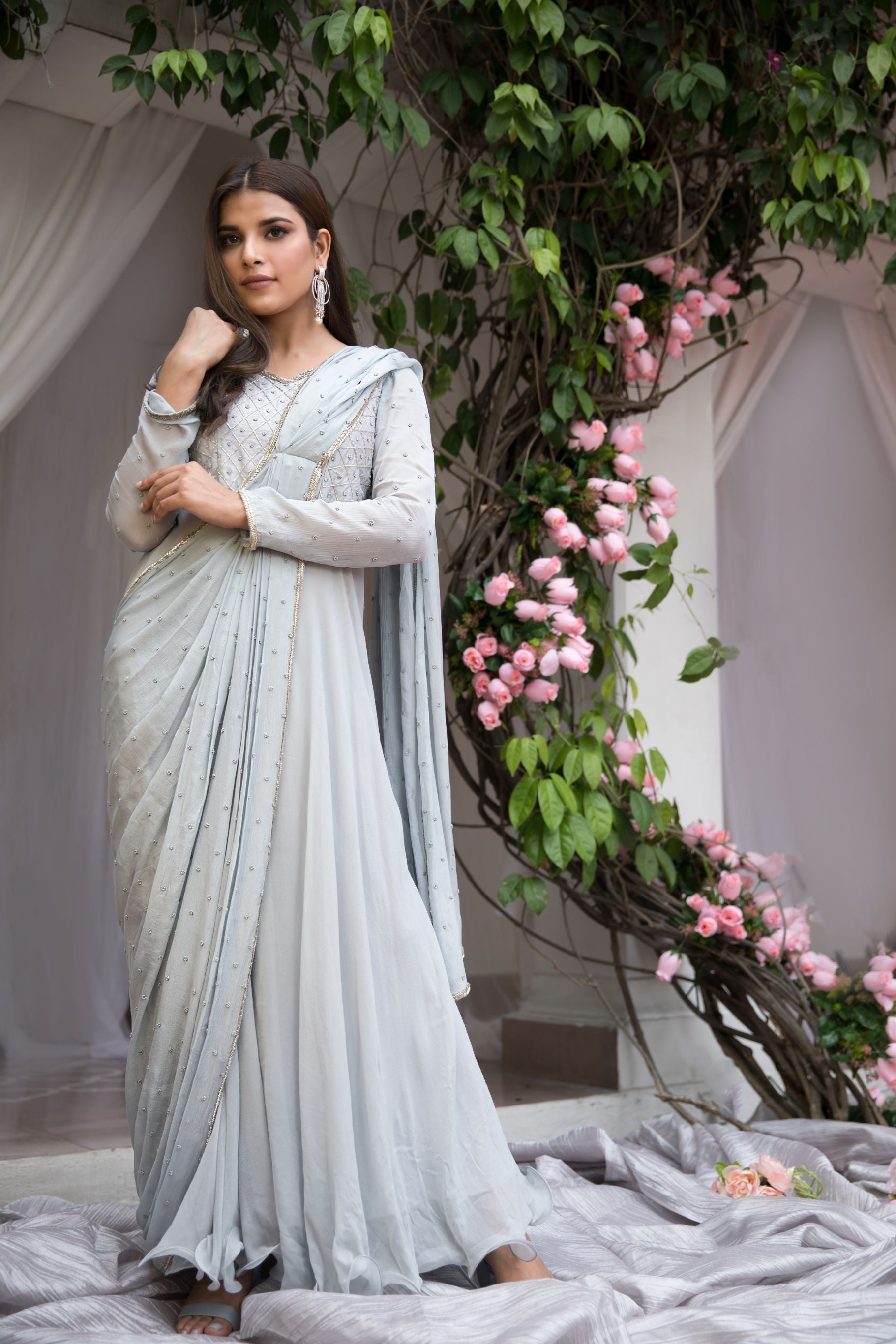 Fashion anarkali with saree