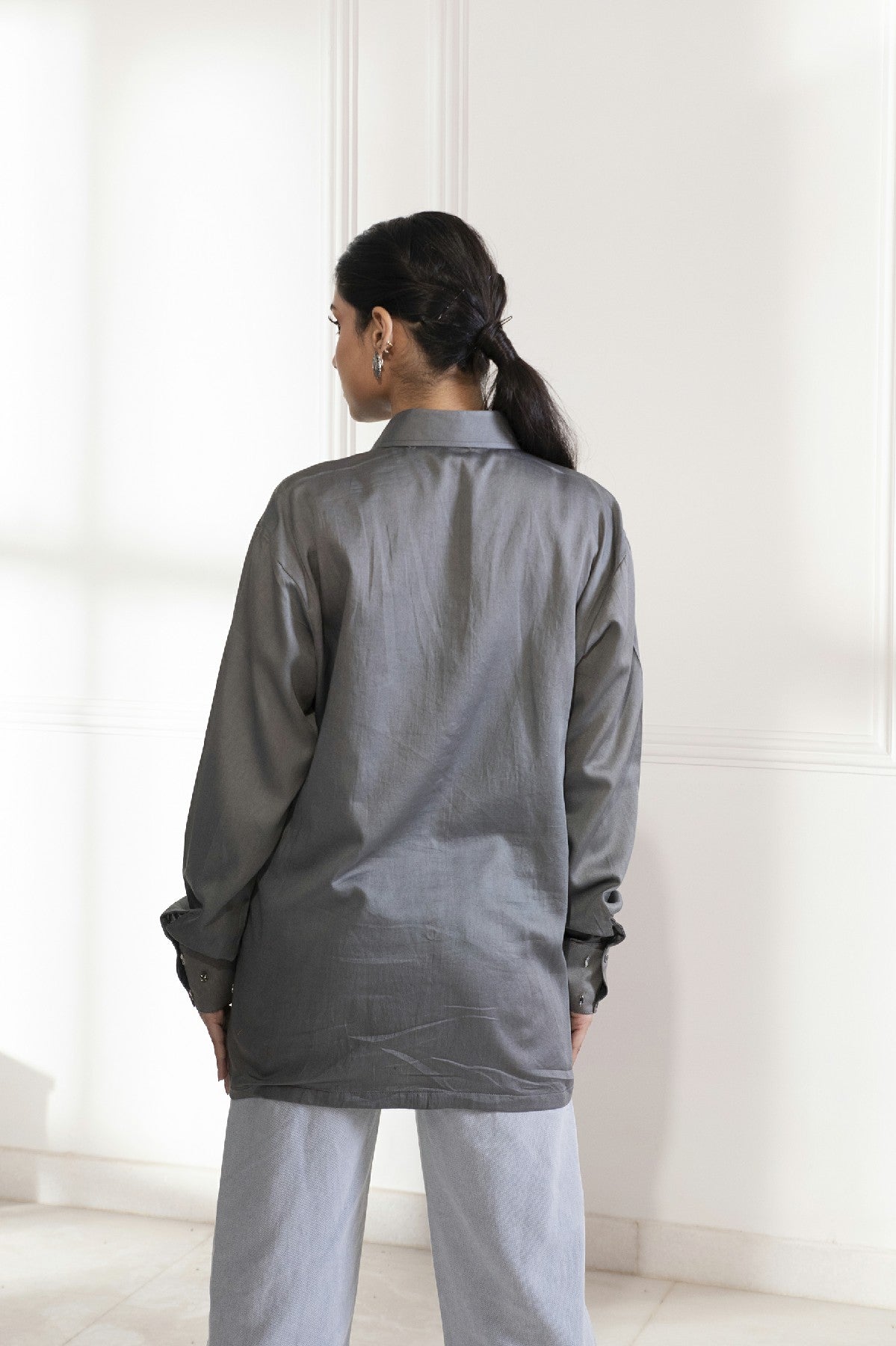 RIHANNA GREY COTTON SHIRT