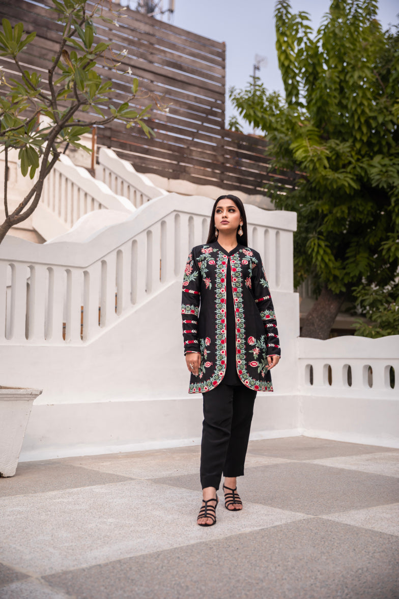 KIMAYA SILK ETHNIC JACKET SET