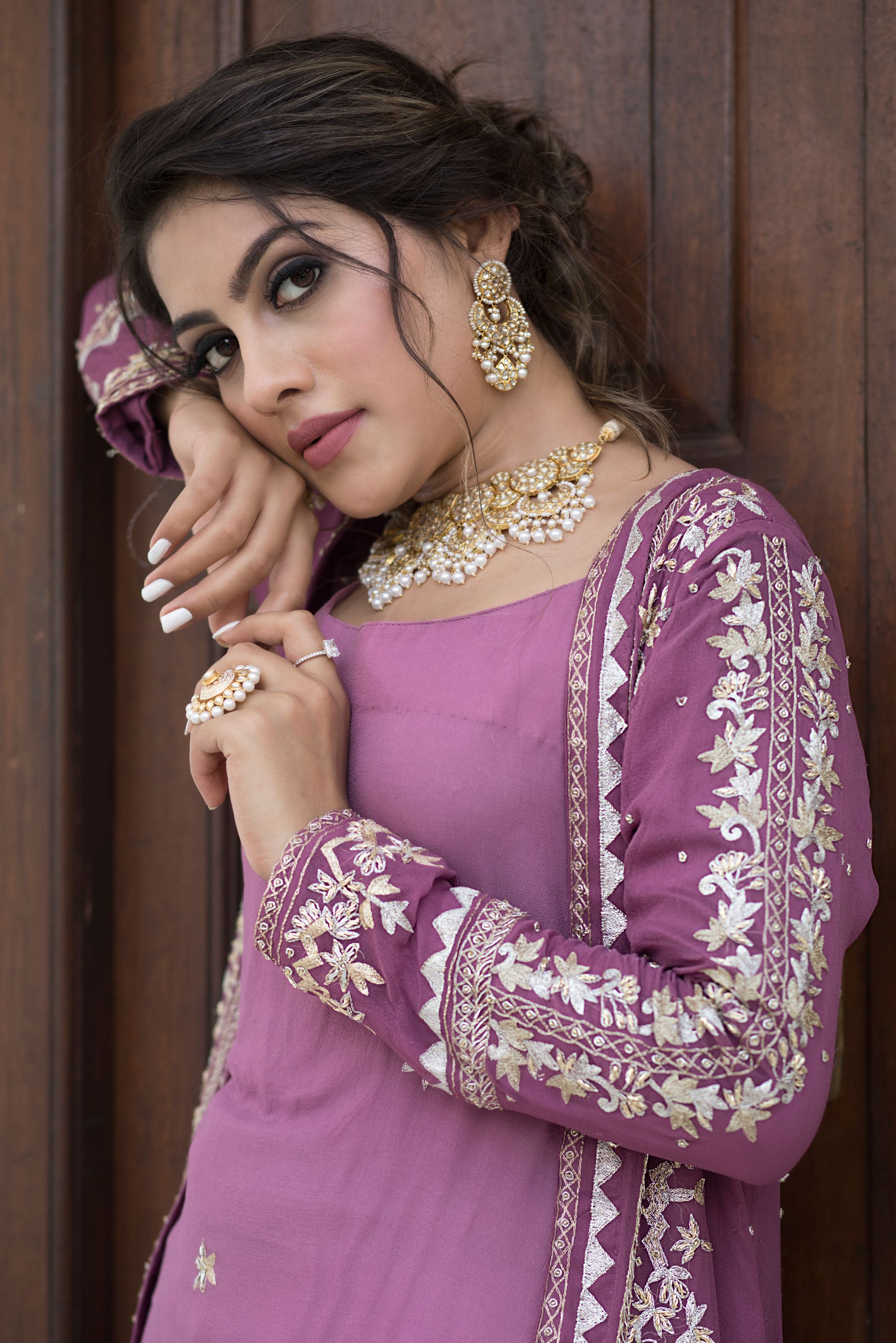 SAHIBA GEORGETTE EMBROIDERED SHARARA SET